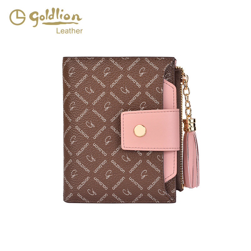 金利来复古印花短款卡包钱包2025时尚潮流大容量多卡位证件零钱包,淘宝优惠券,粉丝福利购,淘宝优惠卷