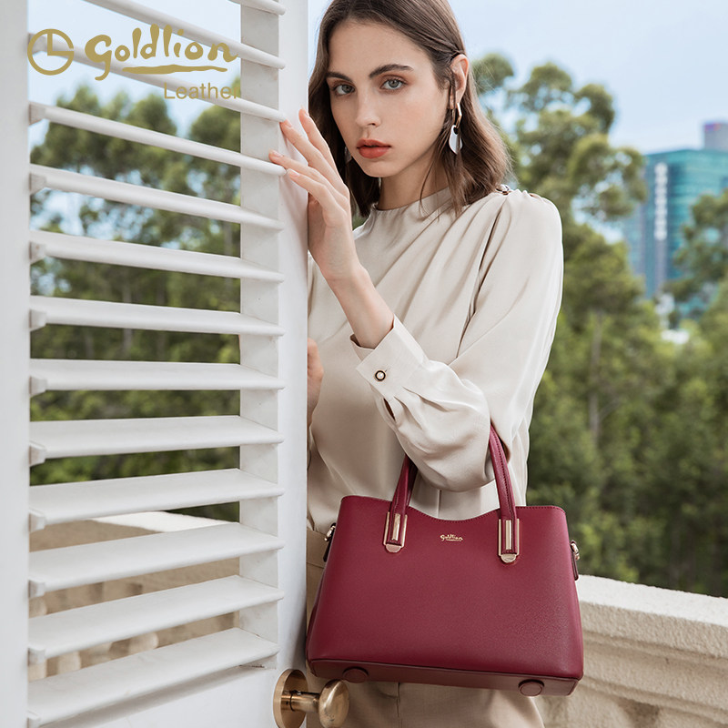 金利来2021新款大容量牛皮潮手提包 金利来女包女士包袋