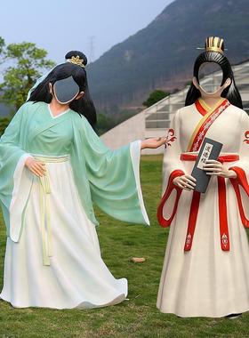 现货直销网红民宿打卡发光月亮星星户外玻璃钢露脸雕塑景区房地产