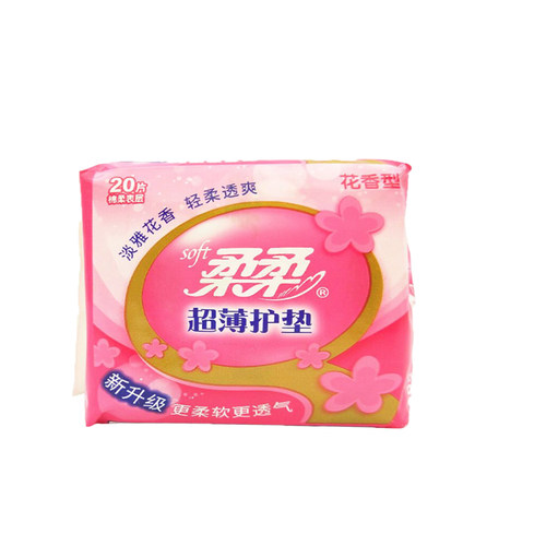 柔柔卫生纯棉超薄护垫20片155mm女孩学生超薄花香迷你160片袋装 - 图3