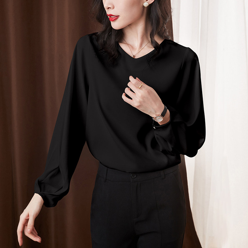 2022新款春季韩版长袖小衫雪纺衫 古朵诗蕾丝衫/雪纺衫