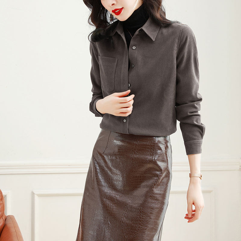 加厚磨毛2021新款复古设计感衬衫 古朵诗衬衫