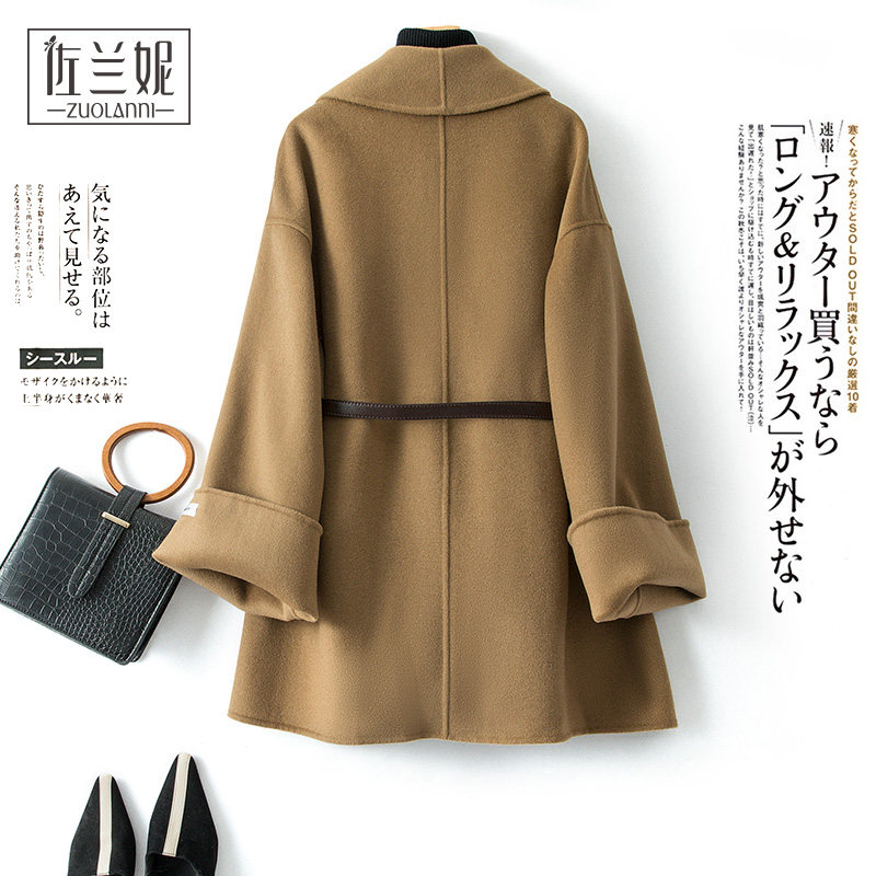 斗篷双面女短款小个子宽松羊绒大衣 佐兰妮毛呢外套