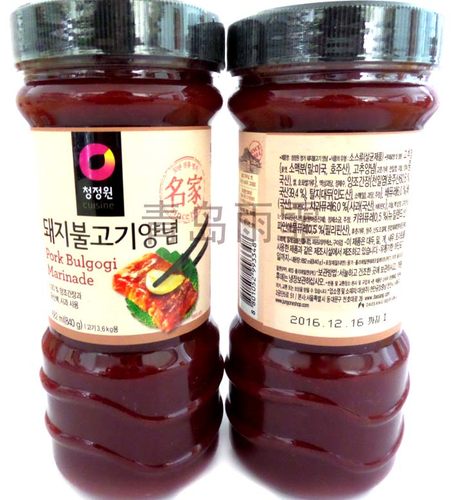 包邮韩国烤肉酱进口清净园烤肉酱 猪肉酱 腌制猪肉酱840g韩式调料 - 图2