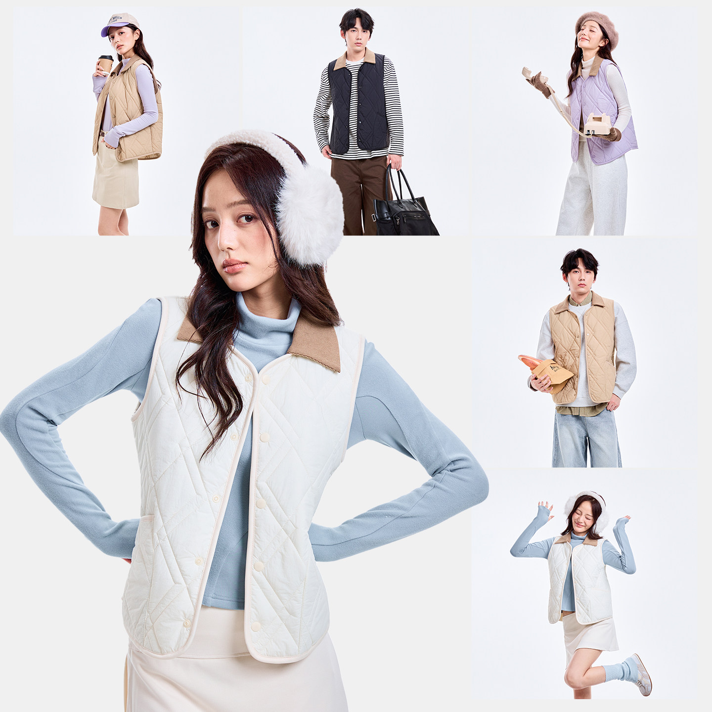 马甲羊毛女内穿加绒2025新款男翻领冬大码学院风保暖内胆德绒坎肩,淘宝优惠券,粉丝福利购,淘宝优惠卷