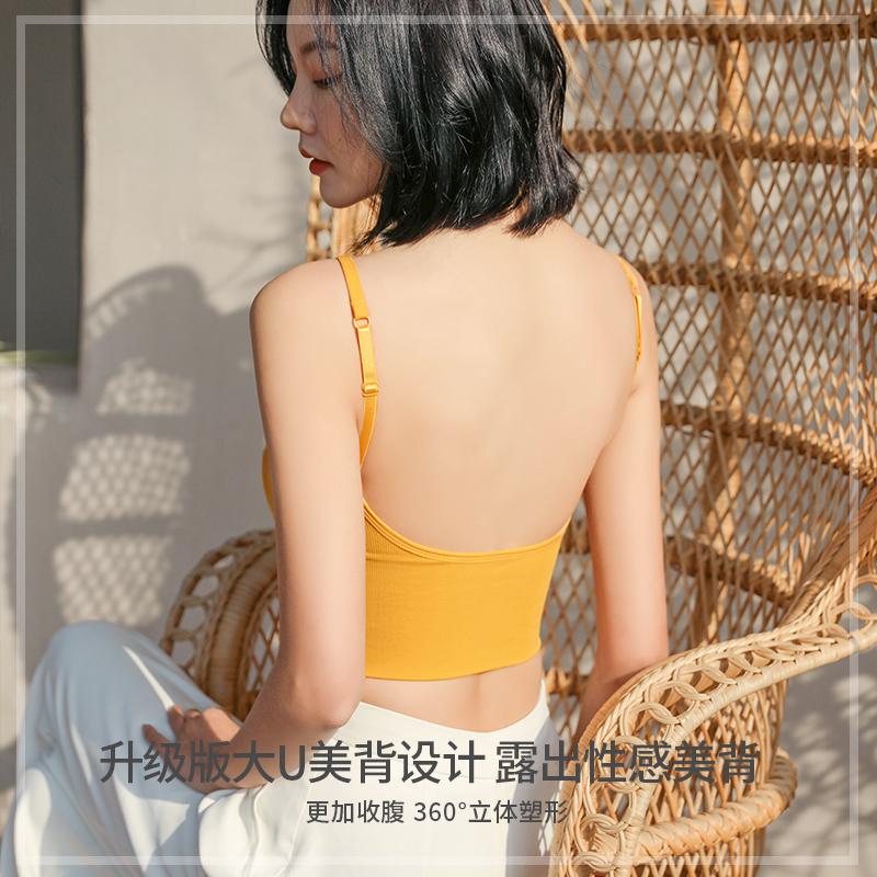 econice旗舰店美背内衣网红爆款卡卡u型外穿内搭打底文胸抹胸一体式吊带背心女2