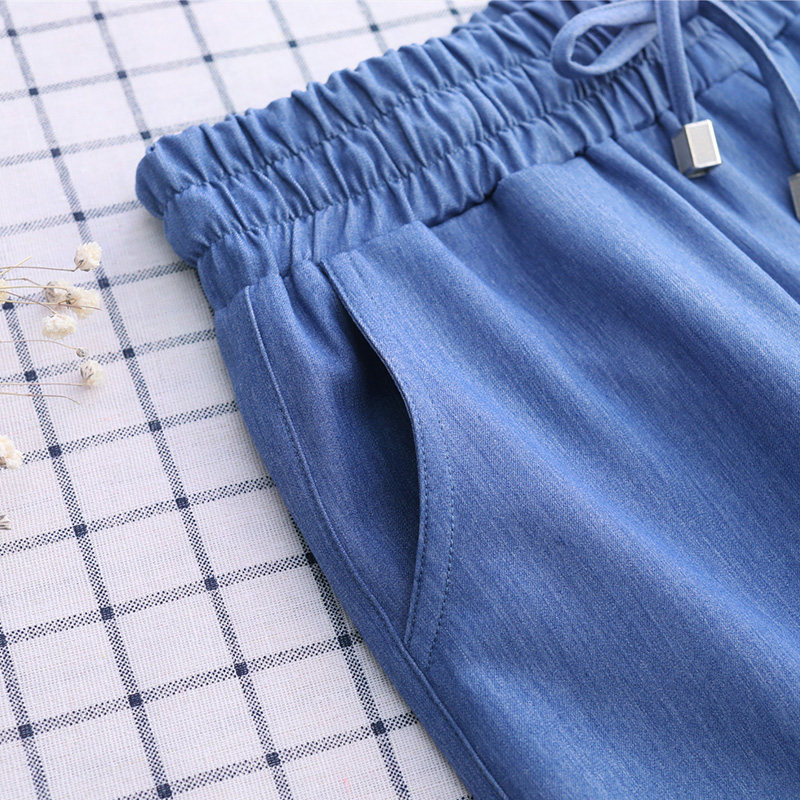 2020夏季加大码胖mm宽松直筒七分裤 香约简单休闲裤