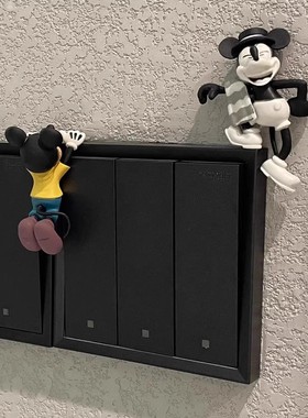 小红书同款复古小号米奇手办公仔玩具ins创意卡通摆件墙贴装饰