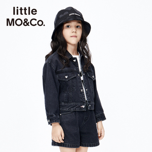 little moco童装春秋款女童纯棉长袖牛仔外套夹克儿童中大童女孩