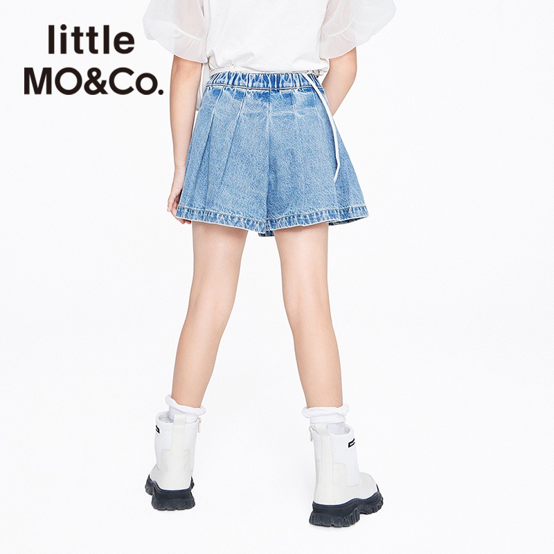 little moco童装夏装女童纯棉牛仔裙半身裙短裙儿童裙子裤裙大童