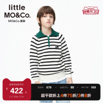 Beautiful Nowool little-moco childrens clothing 23 new male and female child turning striped sweater childrens knitwear
