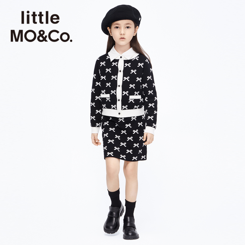 little moco童装女童纯棉修身针织半身裙儿童裙子半裙短裙中大童