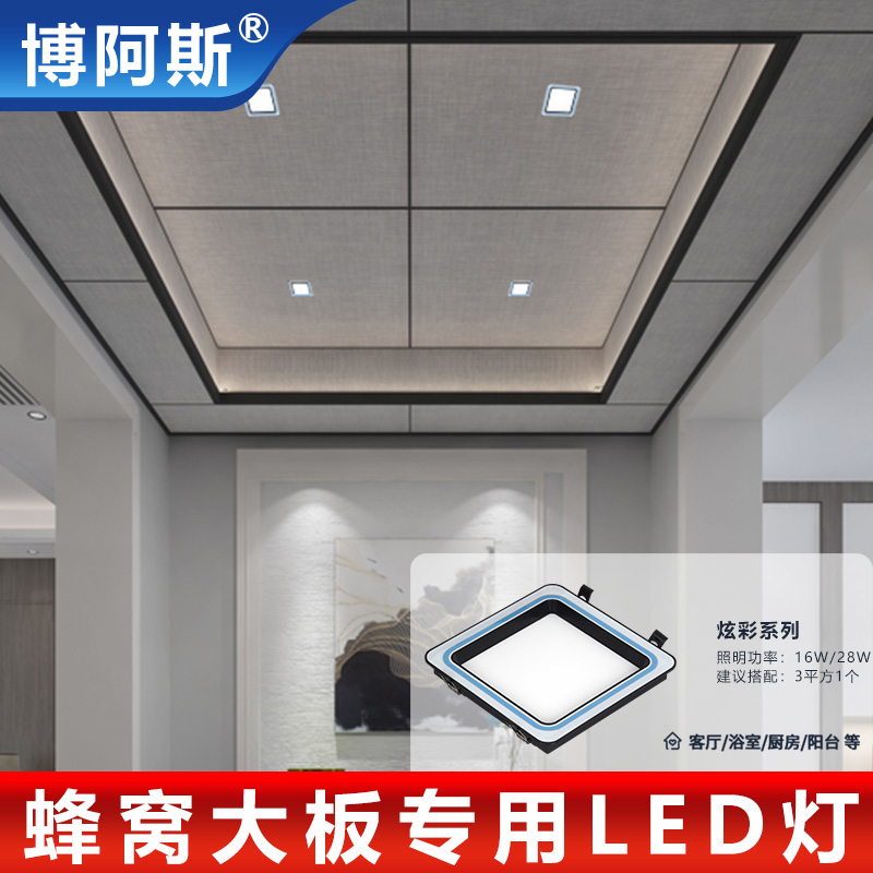 蜂窝大板专用灯集成吊顶led灯嵌入式20x20小方灯19x19弹簧卡扣灯-图0