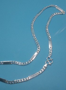 男士足银情侣扁平链