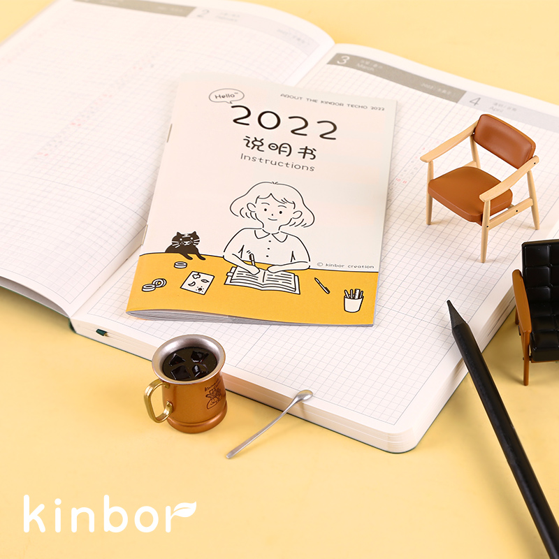 kinbor手账本2023时间轴手帐本A5记事本计划本方格学生笔记日记本 - 图1