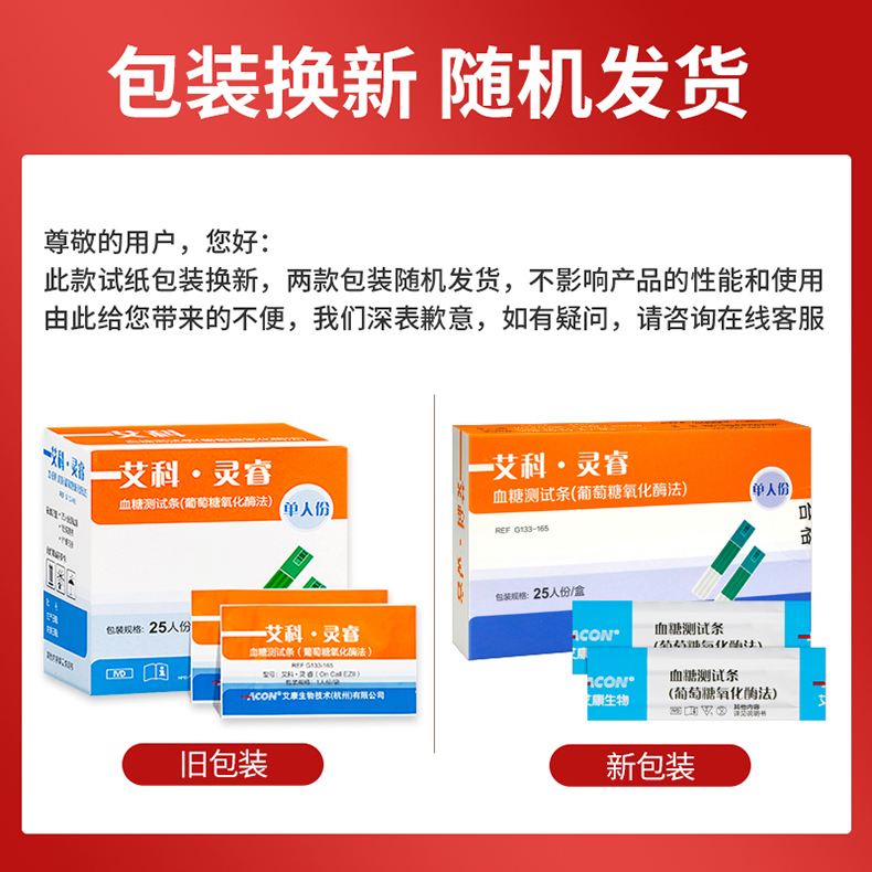 艾科灵睿2血糖仪血糖测试仪家用血糖试纸条100片独立装送采血针头 - 图0