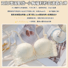Бюстгальтер 前扣内衣女小胸聚拢平胸性感调整型无钢圈2021新款美背文胸罩套装