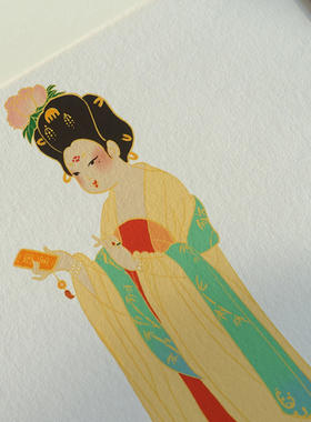 原创插画唐微喷艺术画