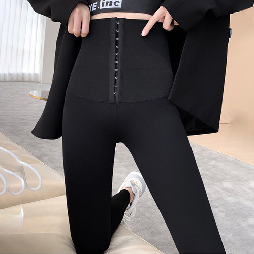 卡卡外穿高腰加厚加绒排扣鲨鱼裤女外穿收腹提臀裤女裤悬浮春秋冬 - 图0