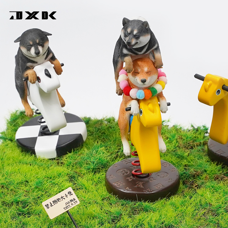 现货 JXK1/6比例摇摇马柴犬2.0模型可爱治愈系宠物模玩摆件送礼物 - 图1