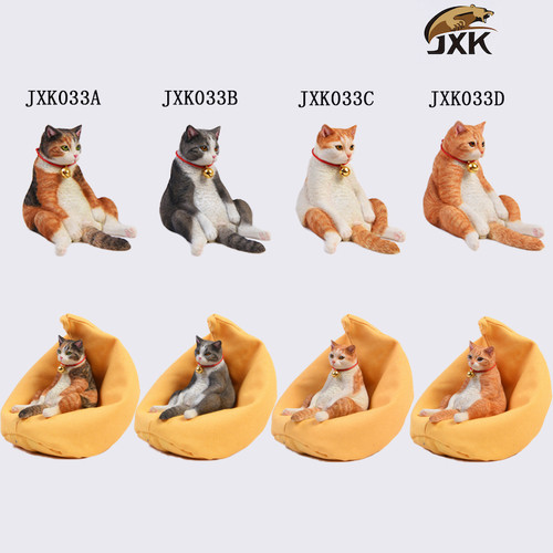 JXK1/6懒猫橘猫仿真模型家居车载摆件ins网红 创意简约现代礼盒装 - 图2
