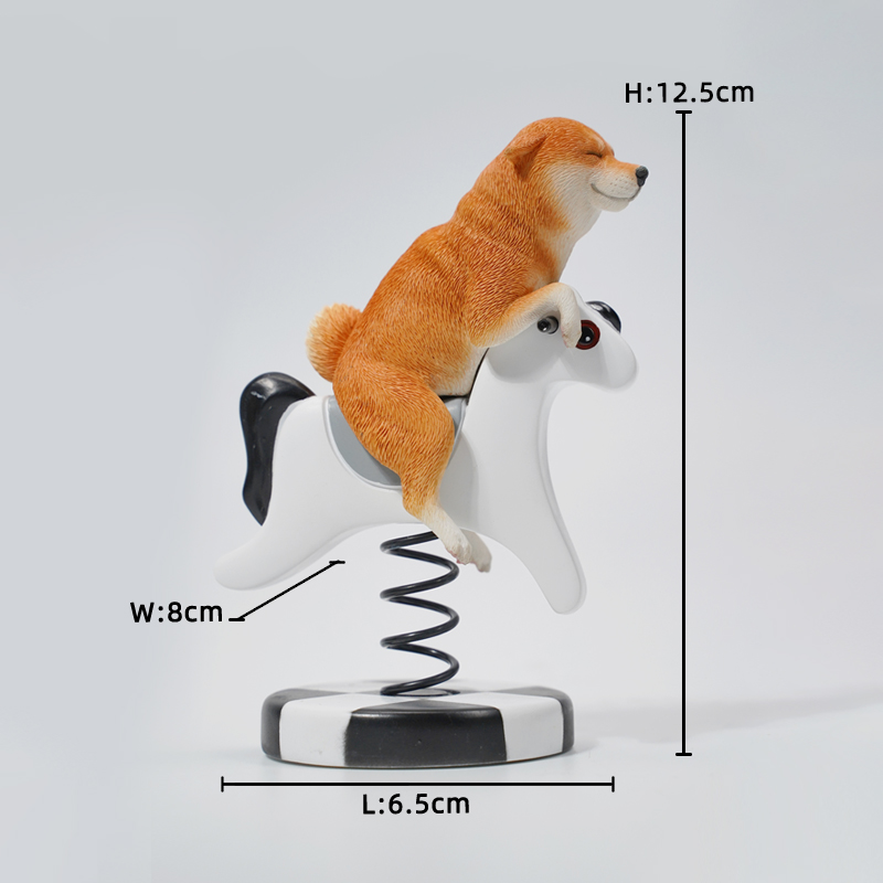 现货 JXK1/6比例摇摇马柴犬2.0模型可爱治愈系宠物模玩摆件送礼物 - 图2