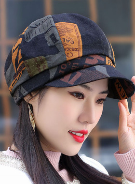 显脸小鸭舌帽中老年妈妈帽