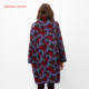 阁兰秀玫瑰印花羊毛呢子外套秋冬新款大衣中长款保暖舒适轻奢女装