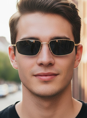 欧美复古方框金属时尚太阳镜户外度假开车防紫外线女士墨镜