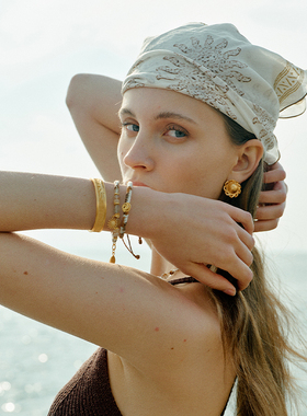 MONSECRET 25SS新品 日出项链原创设计镀金手链小众度假风饰品