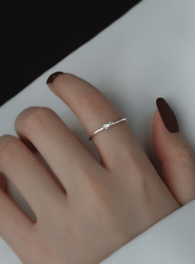 2026新款爆款S925纯银同心结戒指女学生小众设计时尚个性食指环戒