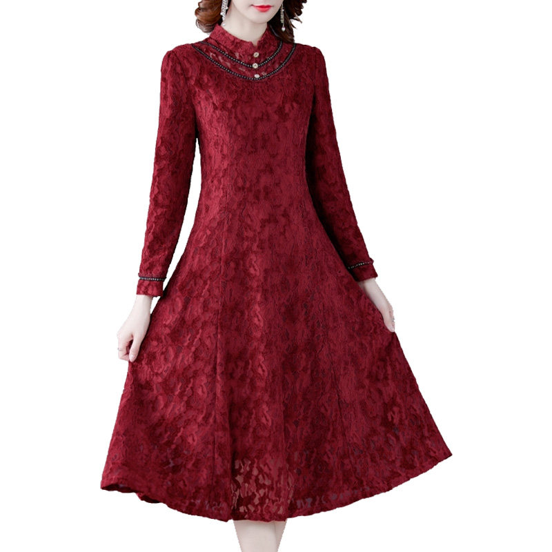 冬裙蕾丝女神范气质高端欧货连衣裙 歌娜图连衣裙