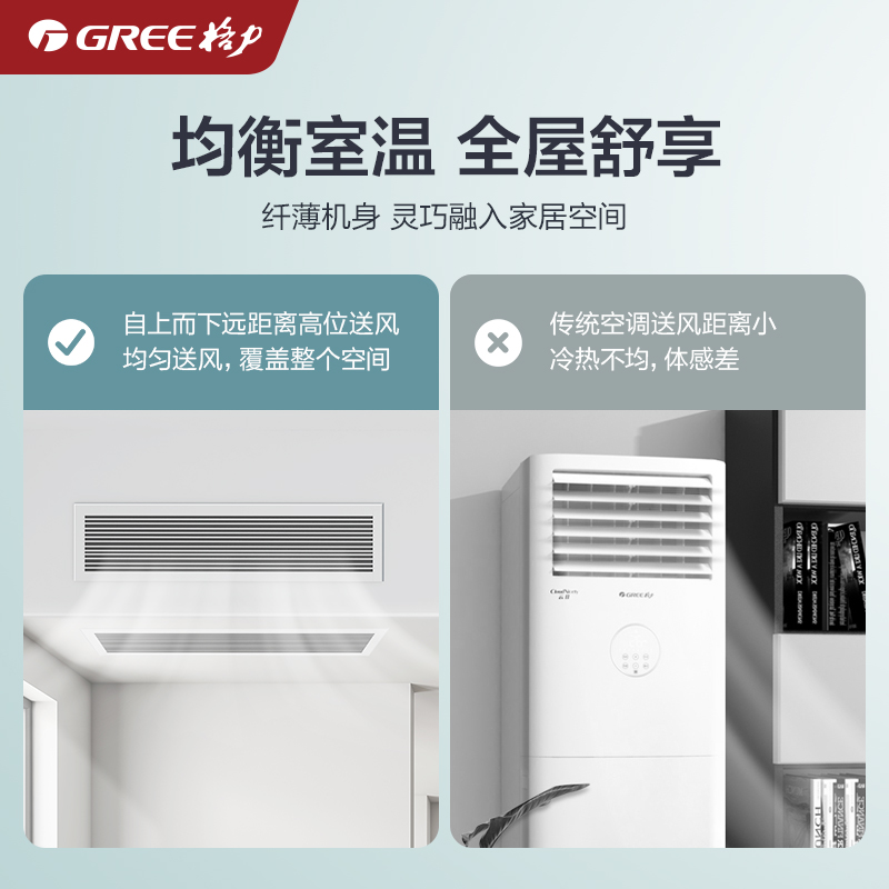 Gree/格力中央空调家用客厅风管机3匹一拖一冷暖变频隐藏卧室C3-图1