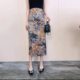 Floral skirt skirt 2025 new Korean version high waist slim mid-length printed skirt versatile slit hip-pack skirt
