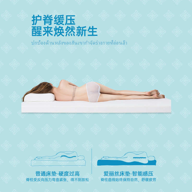 Nittaya妮泰雅乳膠床墊泰國原裝進口1.8米1.5m天然橡膠軟床墊定制