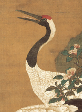 童垲《松鹤延年图》客厅中堂挂画农村三联装饰画动物国画高清微喷