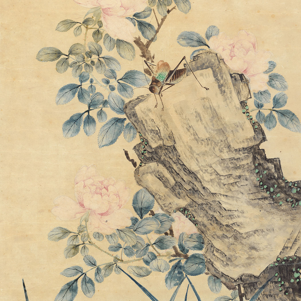 蒋薄《兰石图》客厅中堂挂画玄关茶室花鸟画办公室背景画高清微喷,淘宝优惠券,粉丝福利购,淘宝优惠卷