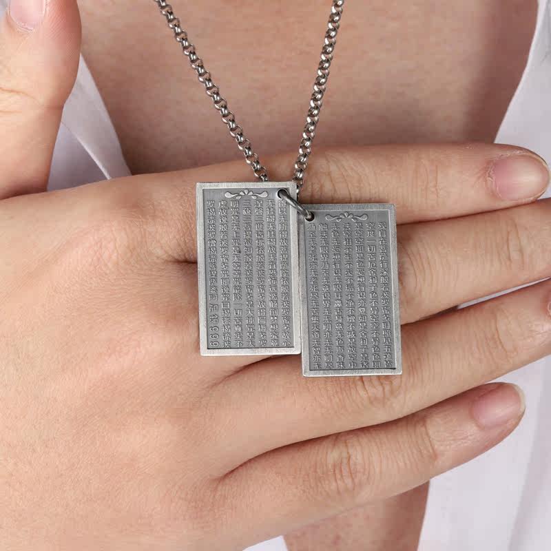 泰银复古般若波罗蜜挂件长款坠子 炫琪珠宝项坠/吊坠