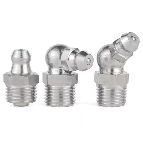 不锈钢M6黄油嘴8枪嘴10挖机1分吊车牛油咀油杯枪头配件M12 - 图1