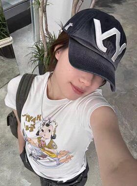 OPEN金智媛同款渐变鸭舌棒球帽女