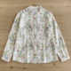 Women's loose casual long-sleeved cotton floral shirt