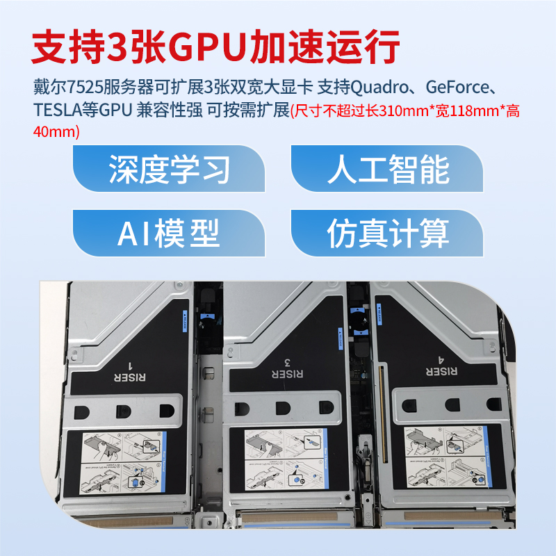 戴尔Dell R7515双路AMD霄龙机架式服务器三卡GPU运算深度学习主机 - 图2