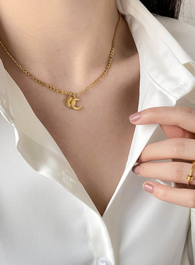 轻奢日月同辉经典气质项链