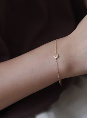 属于我的月亮手链通体纯银礼物