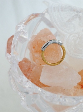 法式极简百搭金银双色戒指