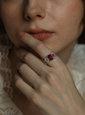 玫瑰陛下宫廷复古红宝石戒指