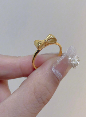 可水洗在逃公主蝴蝶结戒指气质