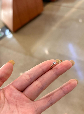 素圈锆石金属戒指质感