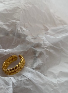 18k包素金百搭自留戒指