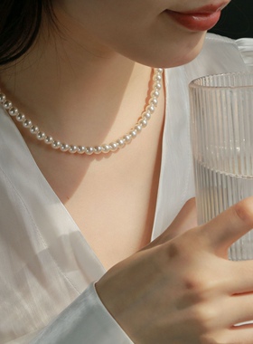 很有份量感珍珠项链亮透感
